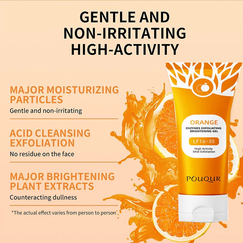 Orange Exfoliating Face Body Scrub Gel Cream Moisturizer Gel Deep Cleansing Moisturizing Facial Exfoliator Peeling Face Scrub