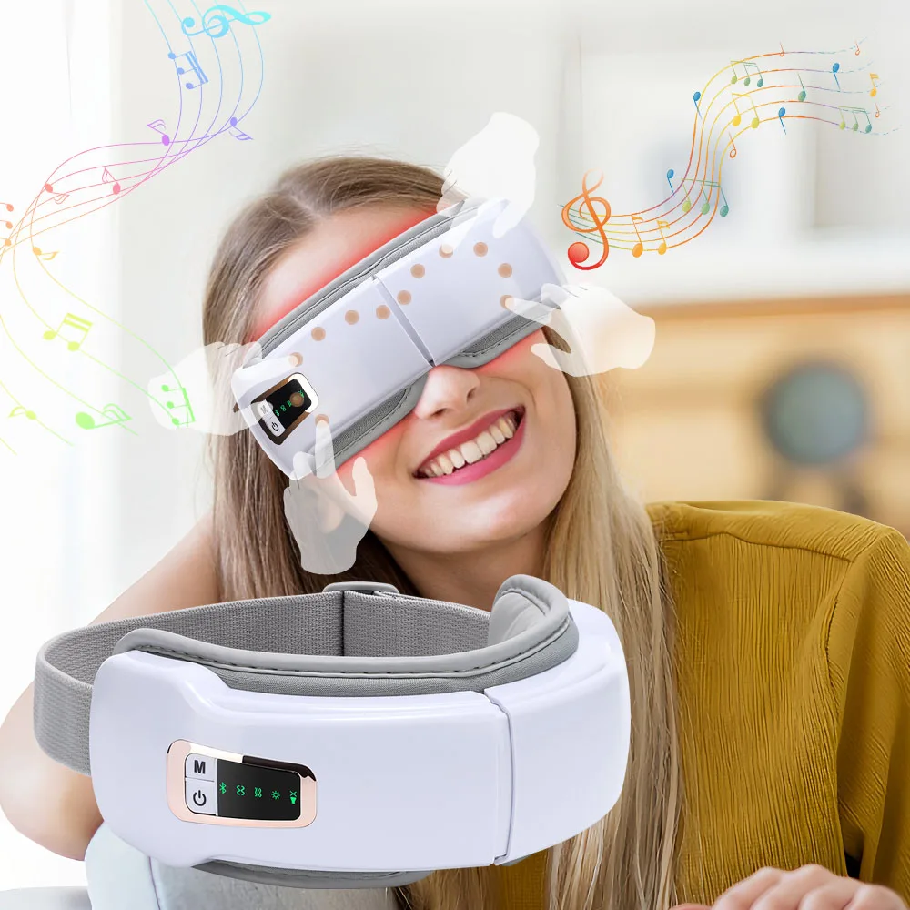 Airbag Pressure Eye Massager Dry Eye Relief Improve Sleep Foldable Eye Massage Instrument Bluetooth Music Eye Mask for Relax