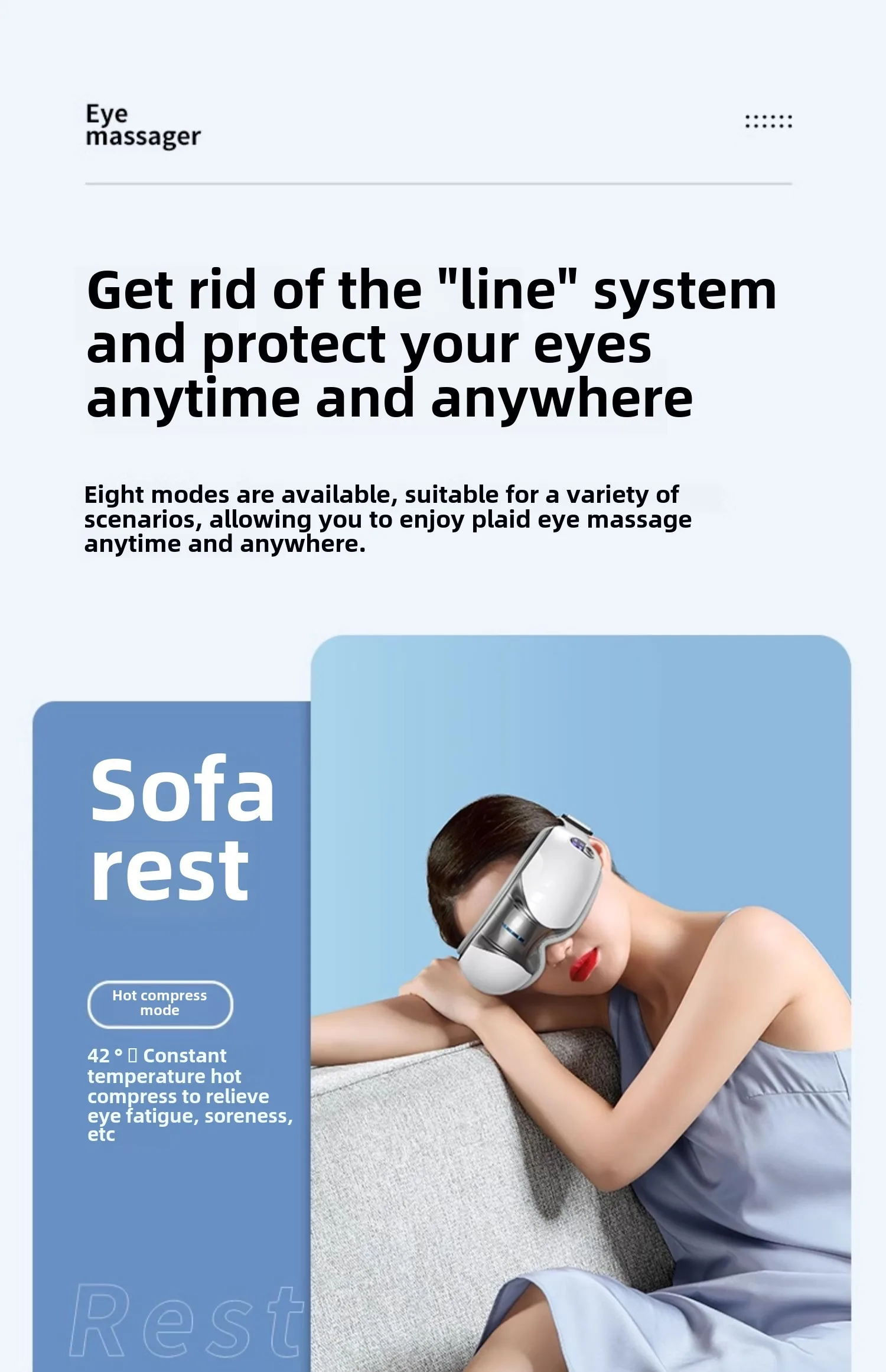 Eye Massage Instrument Vibration Double Wrap-around Airbag Pressure Hot Compress Massager Bluetooth Music Relax Eye Care Eye Massage Instrument Vibration Double Wrap-around Airbag Pressure Hot Compress Massager Bluetooth Music Relax Eye Care