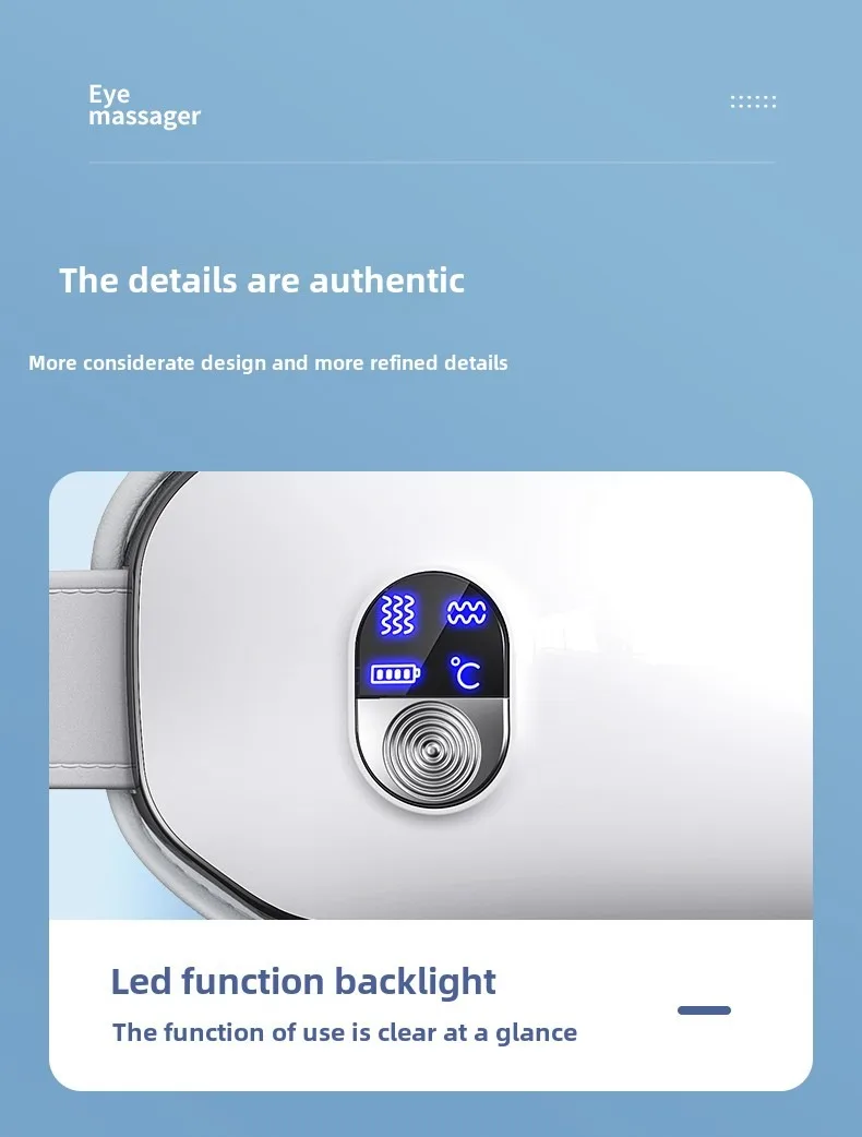 Eye Massage Instrument Vibration Double Wrap-around Airbag Pressure Hot Compress Massager Bluetooth Music Relax Eye Care Eye Massage Instrument Vibration Double Wrap-around Airbag Pressure Hot Compress Massager Bluetooth Music Relax Eye Care