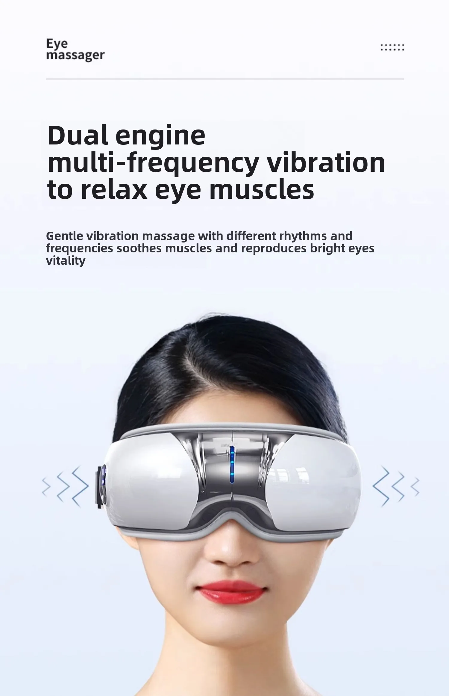 Eye Massage Instrument Vibration Double Wrap-around Airbag Pressure Hot Compress Massager Bluetooth Music Relax Eye Care Eye Massage Instrument Vibration Double Wrap-around Airbag Pressure Hot Compress Massager Bluetooth Music Relax Eye Care