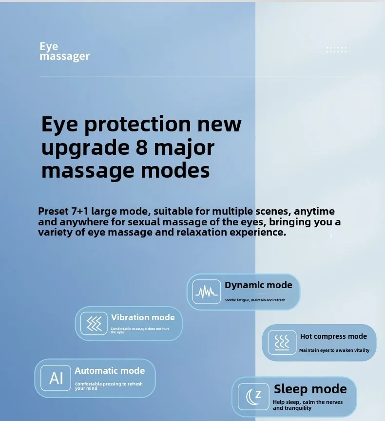 Eye Massage Instrument Vibration Double Wrap-around Airbag Pressure Hot Compress Massager Bluetooth Music Relax Eye Care Eye Massage Instrument Vibration Double Wrap-around Airbag Pressure Hot Compress Massager Bluetooth Music Relax Eye Care