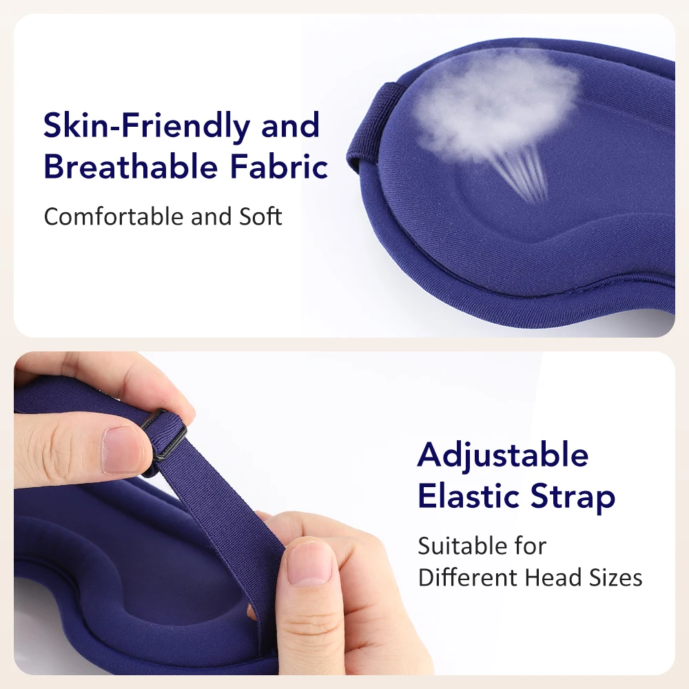 Electric Eye Mask 3D Massage Constant Temperature Hot Compress & Virbration & Smart Timing Sleep Shading Relieve Eye Fatigue