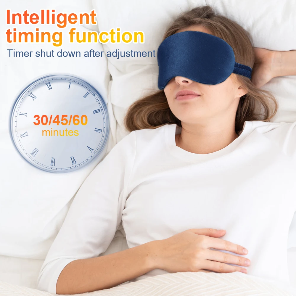 Electric Eye Mask 3D Massage Constant Temperature Hot Compress & Virbration & Smart Timing Sleep Shading Relieve Eye Fatigue