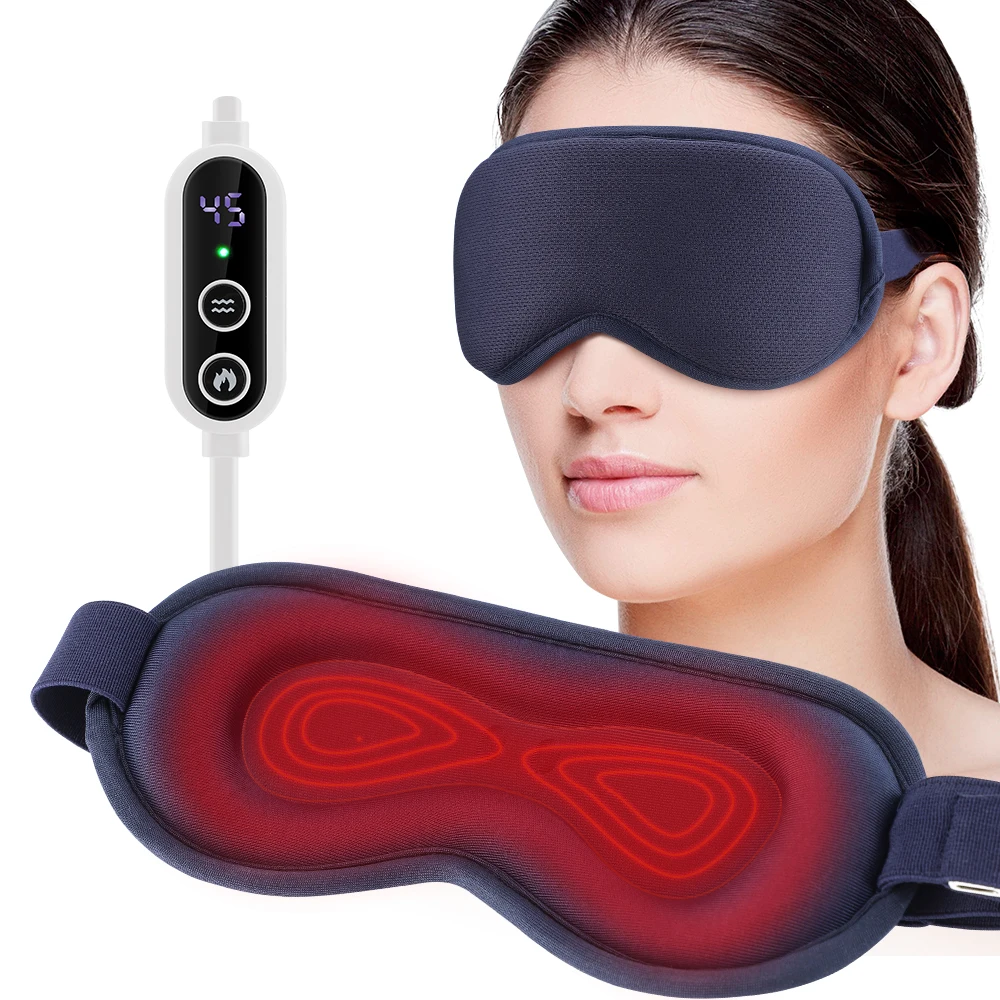 Electric Eye Mask 3D Massage Constant Temperature Hot Compress & Virbration & Smart Timing Sleep Shading Relieve Eye Fatigue