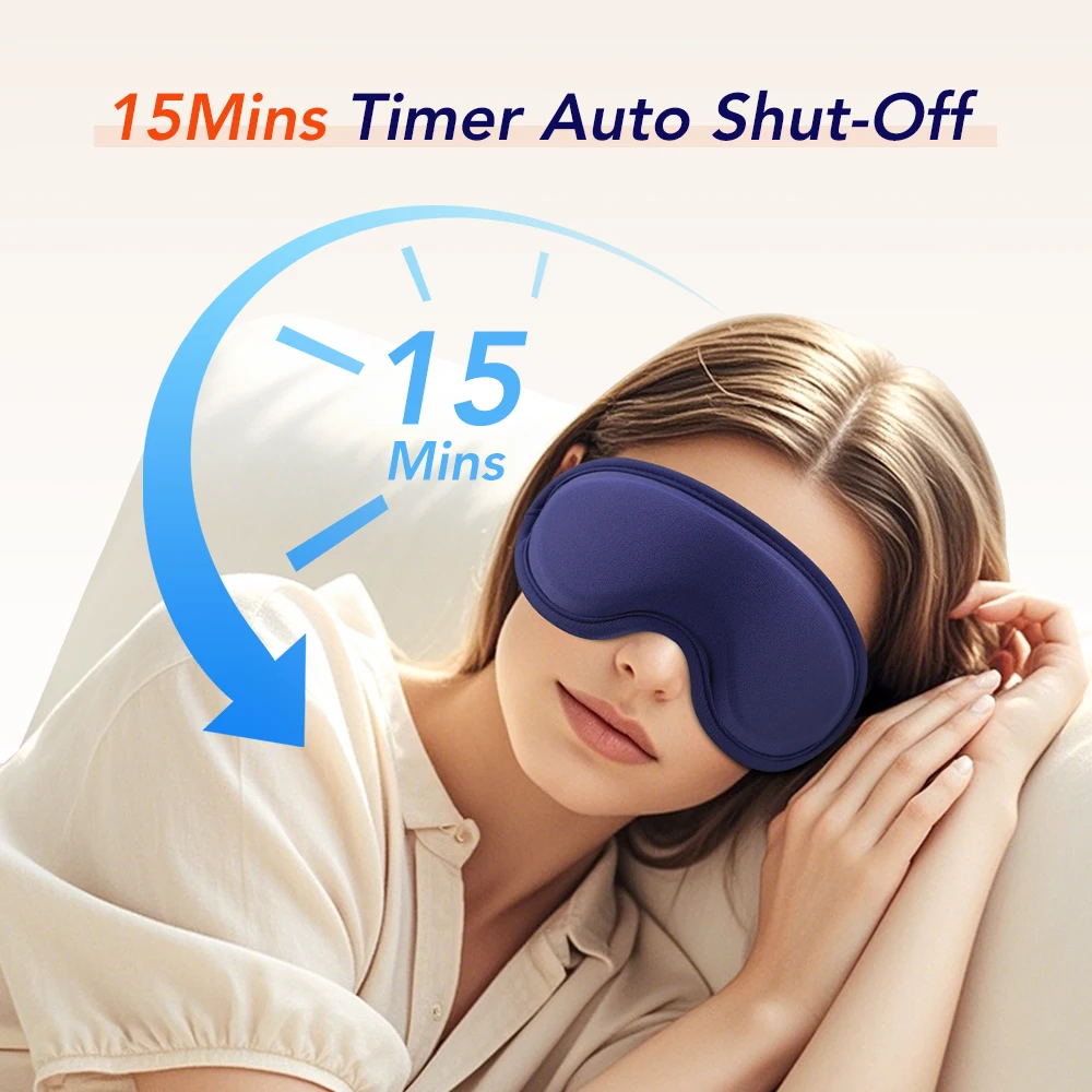 Electric Eye Mask 3D Massage Constant Temperature Hot Compress & Virbration & Smart Timing Sleep Shading Relieve Eye Fatigue