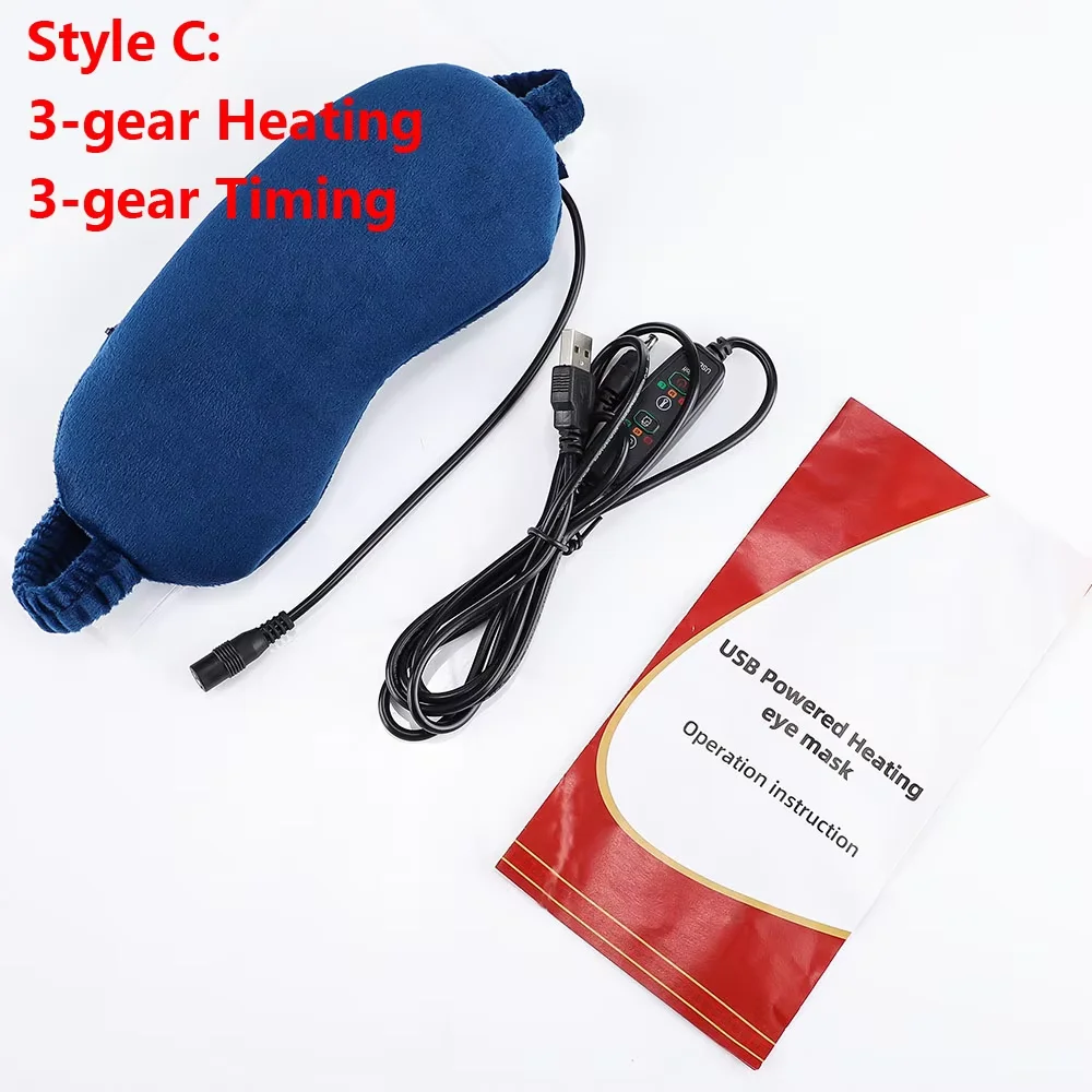 Electric Eye Mask 3D Massage Constant Temperature Hot Compress & Virbration & Smart Timing Sleep Shading Relieve Eye Fatigue