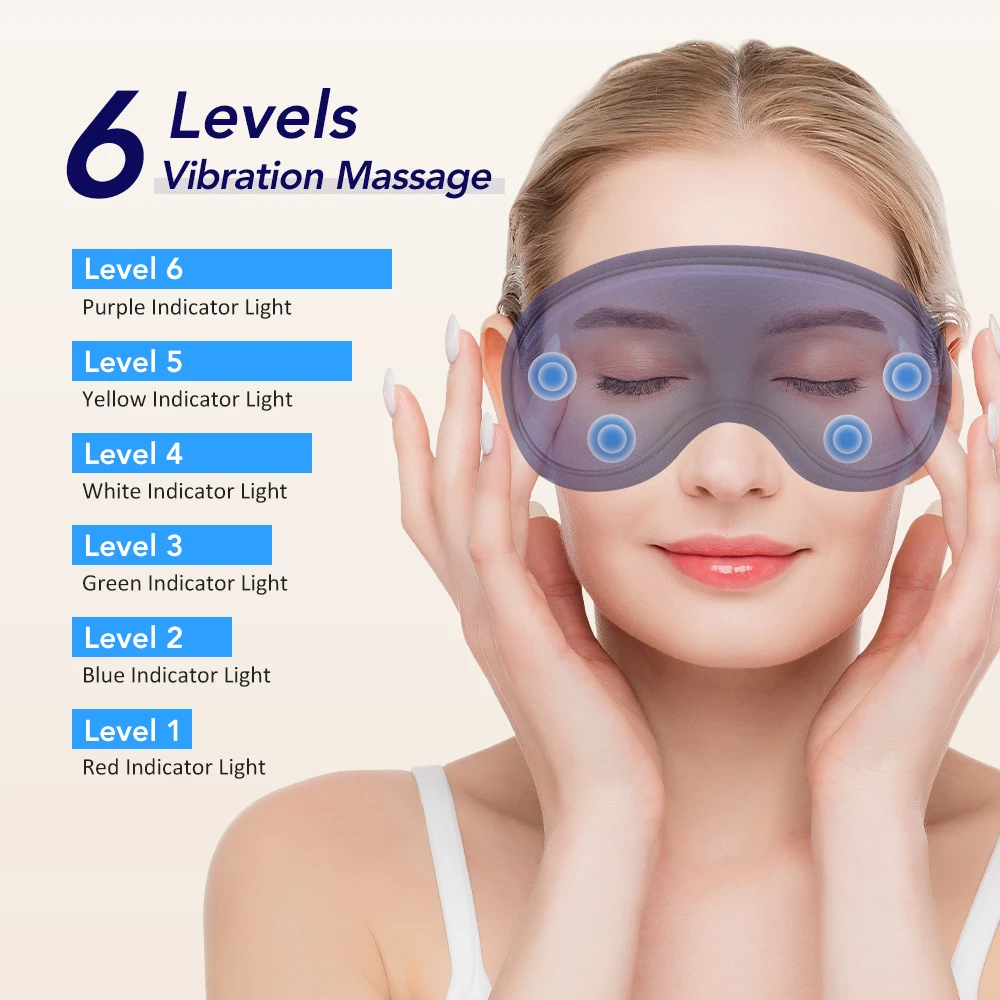 Electric Eye Mask 3D Massage Constant Temperature Hot Compress & Virbration & Smart Timing Sleep Shading Relieve Eye Fatigue