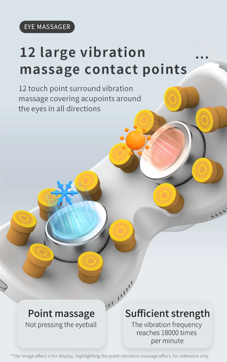 Eye Massager with Heat and Cooling 12 Vibration Node Rechargeable Eye Care Device with Bluetooth for Puffiness and Improve Sleep Eye Massager with Heat and Cooling 12 Vibration Node Rechargeable Eye Care Device with Bluetooth for Puffiness and Improve Sleep
