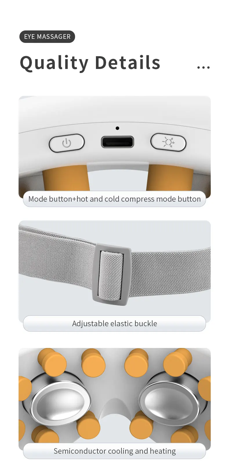 Eye Massager with Heat and Cooling 12 Vibration Node Rechargeable Eye Care Device with Bluetooth for Puffiness and Improve Sleep Eye Massager with Heat and Cooling 12 Vibration Node Rechargeable Eye Care Device with Bluetooth for Puffiness and Improve Sleep