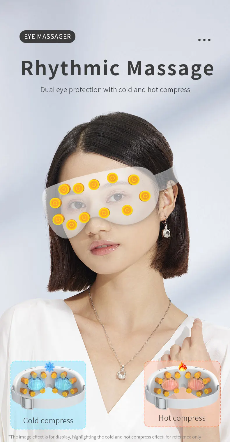 Eye Massager with Heat and Cooling 12 Vibration Node Rechargeable Eye Care Device with Bluetooth for Puffiness and Improve Sleep Eye Massager with Heat and Cooling 12 Vibration Node Rechargeable Eye Care Device with Bluetooth for Puffiness and Improve Sleep