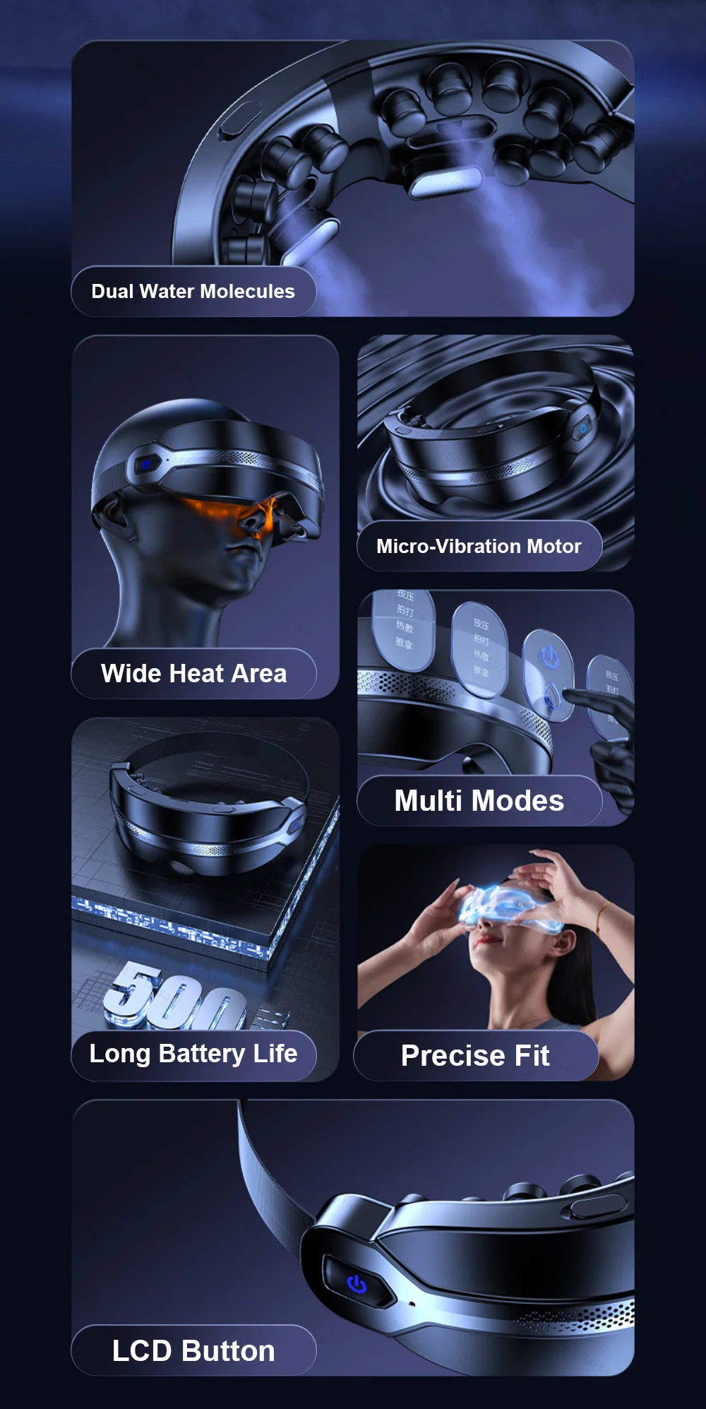 Electric Steam Eye Massager Warm Spa Eye Steamer Acupressure Kneading Massage Eyes Bluetooth Relieve Eye Fatigue Massage Relax Electric Steam Eye Massager Warm Spa Eye Steamer Acupressure Kneading Massage Eyes Bluetooth Relieve Eye Fatigue Massage Relax