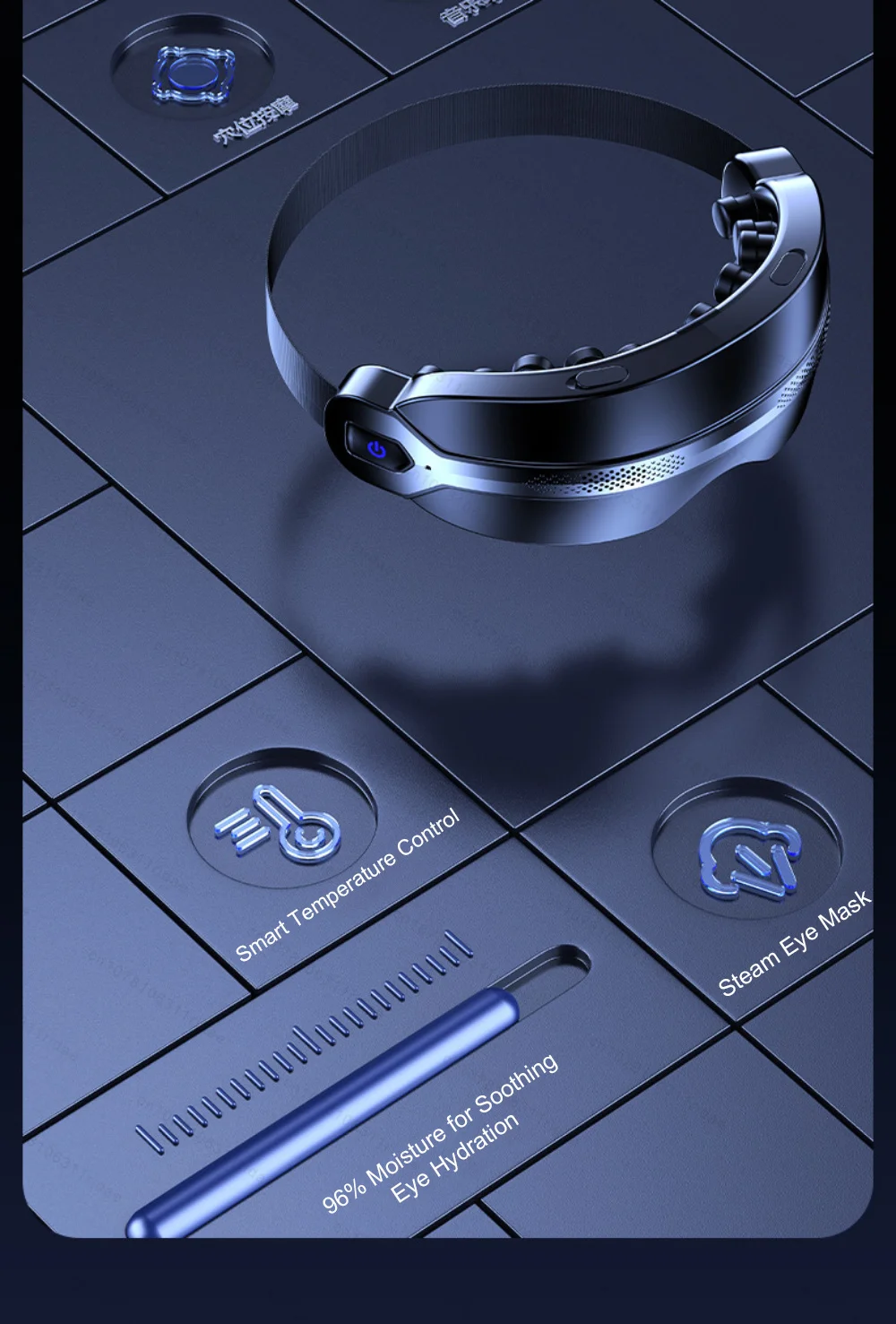 Electric Steam Eye Massager Warm Spa Eye Steamer Acupressure Kneading Massage Eyes Bluetooth Relieve Eye Fatigue Massage Relax Electric Steam Eye Massager Warm Spa Eye Steamer Acupressure Kneading Massage Eyes Bluetooth Relieve Eye Fatigue Massage Relax