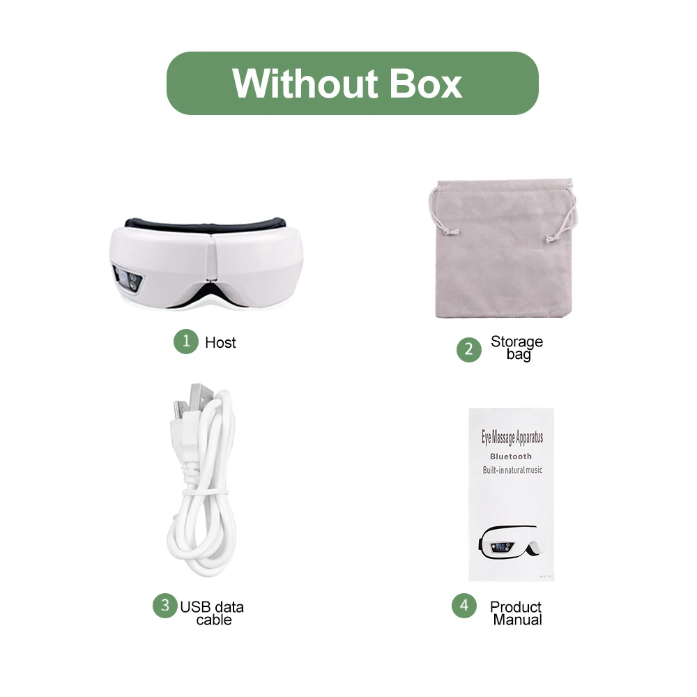 6D Smart Bluetooth Music Eye Massager Vibration Airbag Compress Eye Care Instrument Eye Massage Glasses Eye Relax Fatigue Pouch
