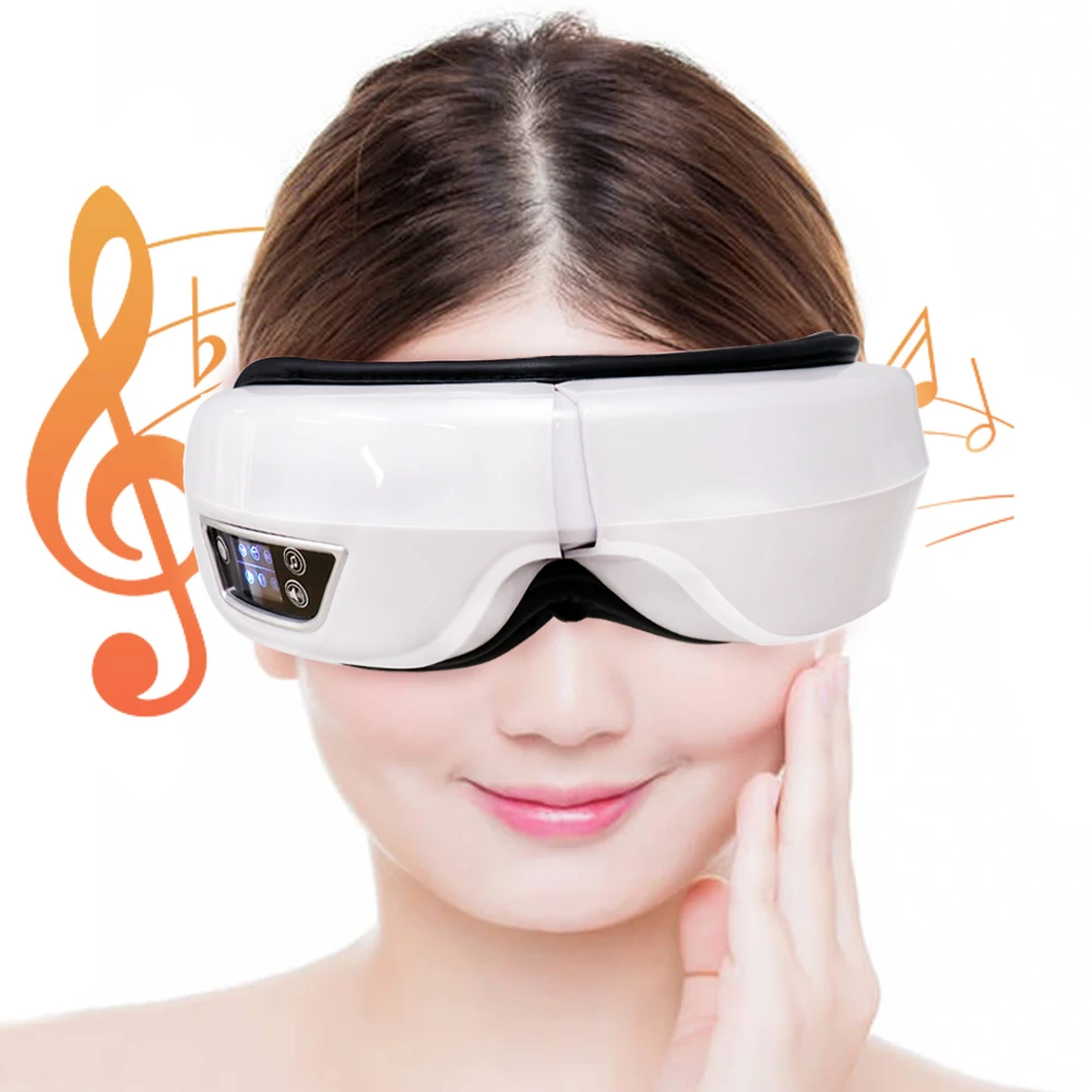 6D Smart Bluetooth Music Eye Massager Vibration Airbag Compress Eye Care Instrument Eye Massage Glasses Eye Relax Fatigue Pouch