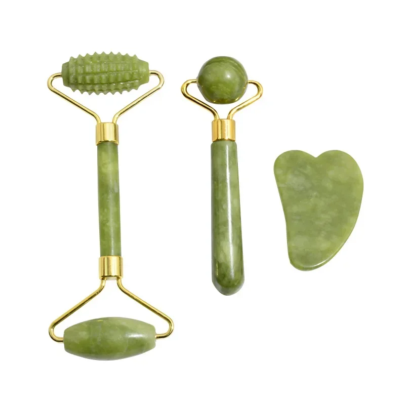 Natural Jade Roller Face Gua Sha Natural Stone Body Neck Massager Acupoint Eye Care Spa Massage Tools Massage Visage Lifting