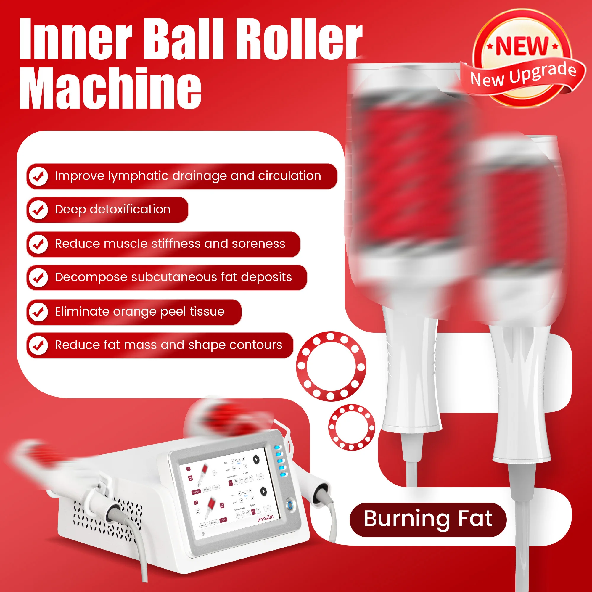 360° Inner Ball Roller Machine MYOslim For Body Contouring Cellulite Reduction Deep Tissue Massage and Circulation Improvement