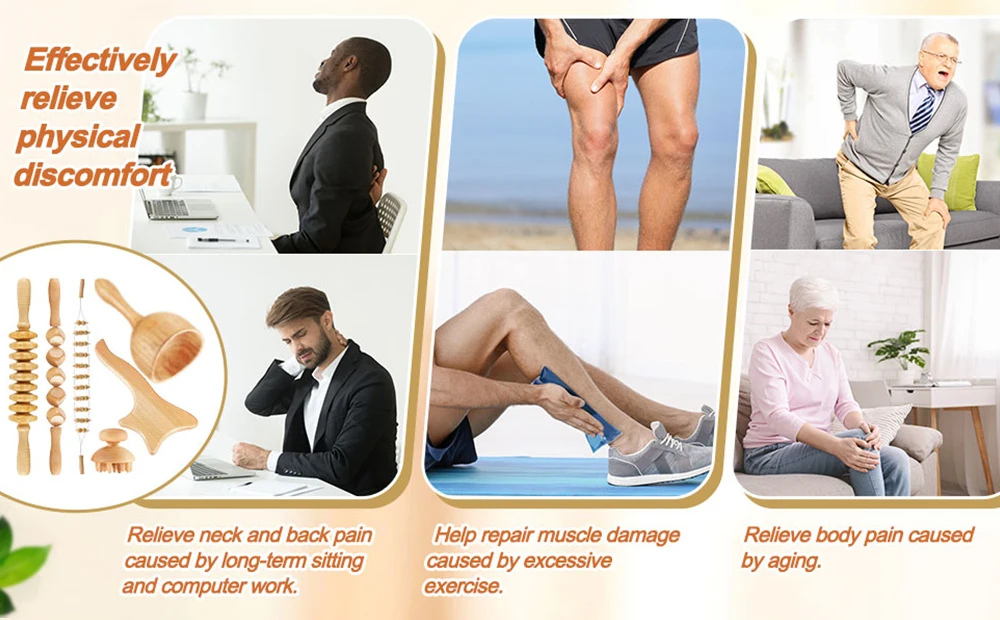 6 In 1 Wood Therapy Massage Tool Lymphatic Drainage Massager Anti Cellulite Fascia Massage Roller for Full Body Muscle relaxatio 6 In 1 Wood Therapy Massage Tool Lymphatic Drainage Massager Anti Cellulite Fascia Massage Roller for Full Body Muscle relaxatio