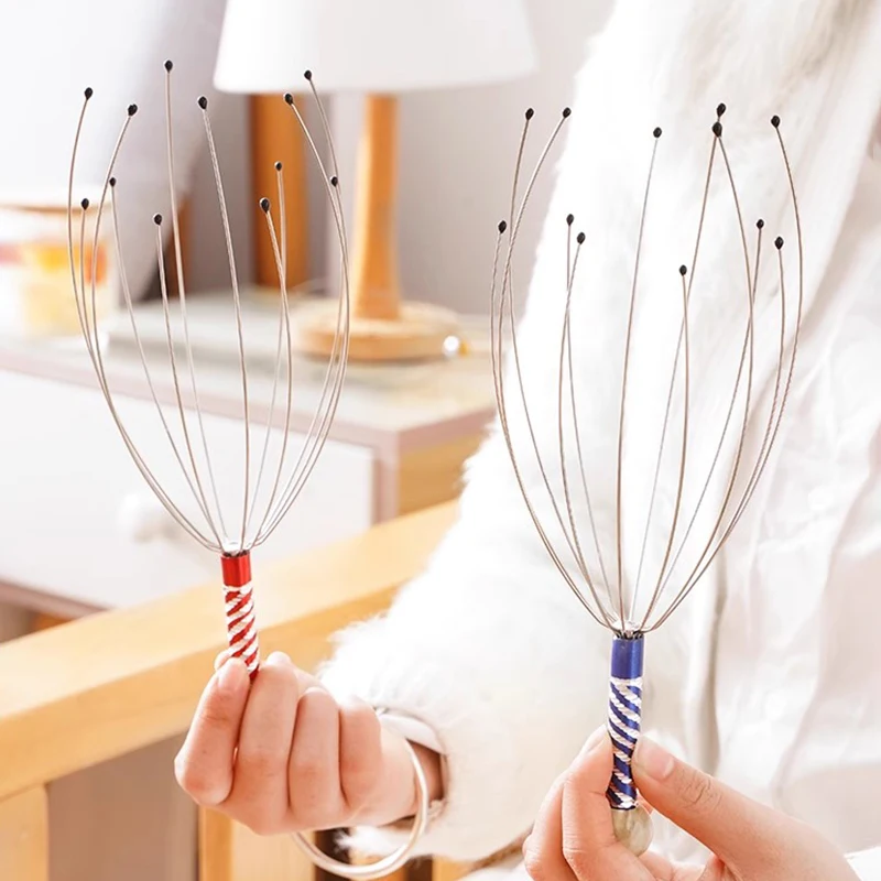 1PC Octopus Head Massager Stainless Steel Engraved Head Relaxer Brain Massage Claw Scalp Scratcher Itch Reliever Random Color 1PC Octopus Head Massager Stainless Steel Engraved Head Relaxer Brain Massage Claw Scalp Scratcher Itch Reliever Random Color