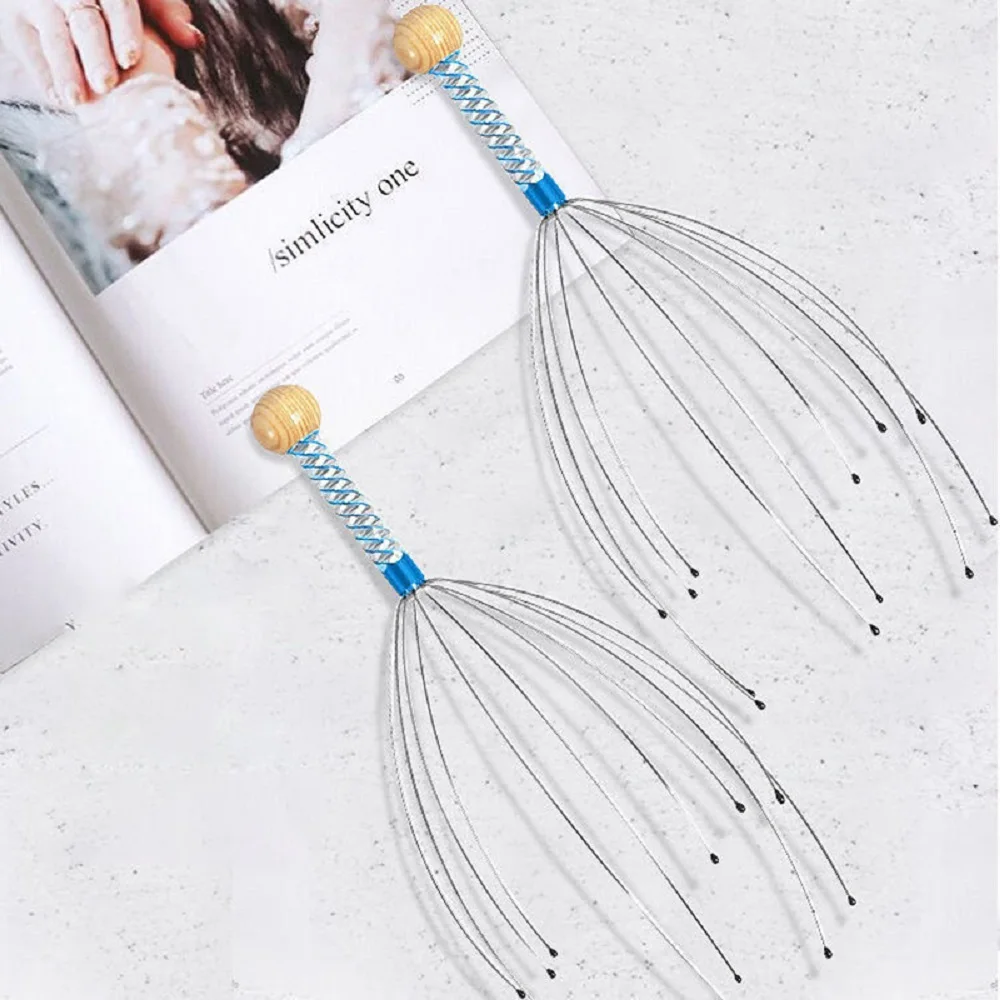 1PC Octopus Head Massager Stainless Steel Engraved Head Relaxer Brain Massage Claw Scalp Scratcher Itch Reliever Random Color 1PC Octopus Head Massager Stainless Steel Engraved Head Relaxer Brain Massage Claw Scalp Scratcher Itch Reliever Random Color