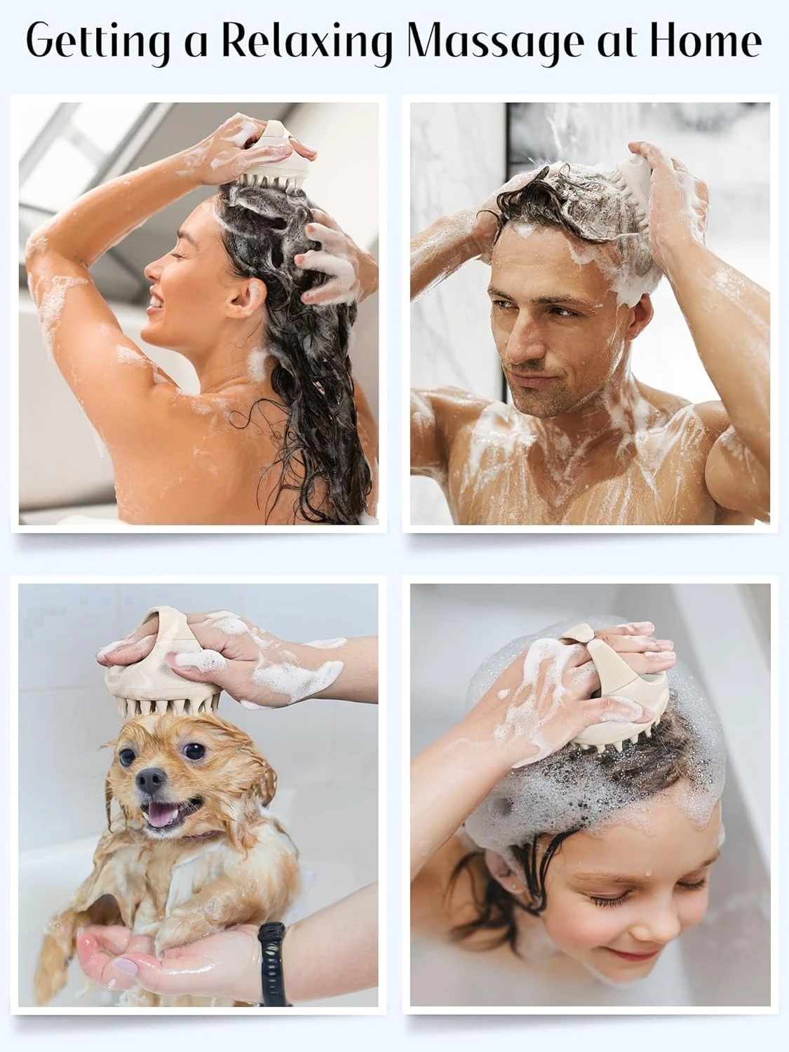 Hair Scalp Massager Shampoo Brush  Scalp Exfoliator for Dandruff Removal for Hair Growth Wet Dry Scalp Exfoliator Brush