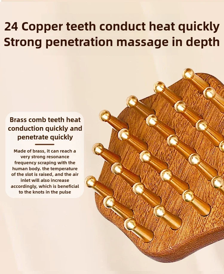 Portable Brass Gua Sha Massage Tool Head Neck Leg Body Meridian Massager Lymphatic Muscle Relief Pain Deep Tissue Massage