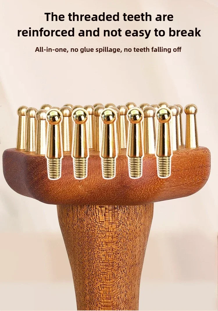 Portable Brass Gua Sha Massage Tool Head Neck Leg Body Meridian Massager Lymphatic Muscle Relief Pain Deep Tissue Massage