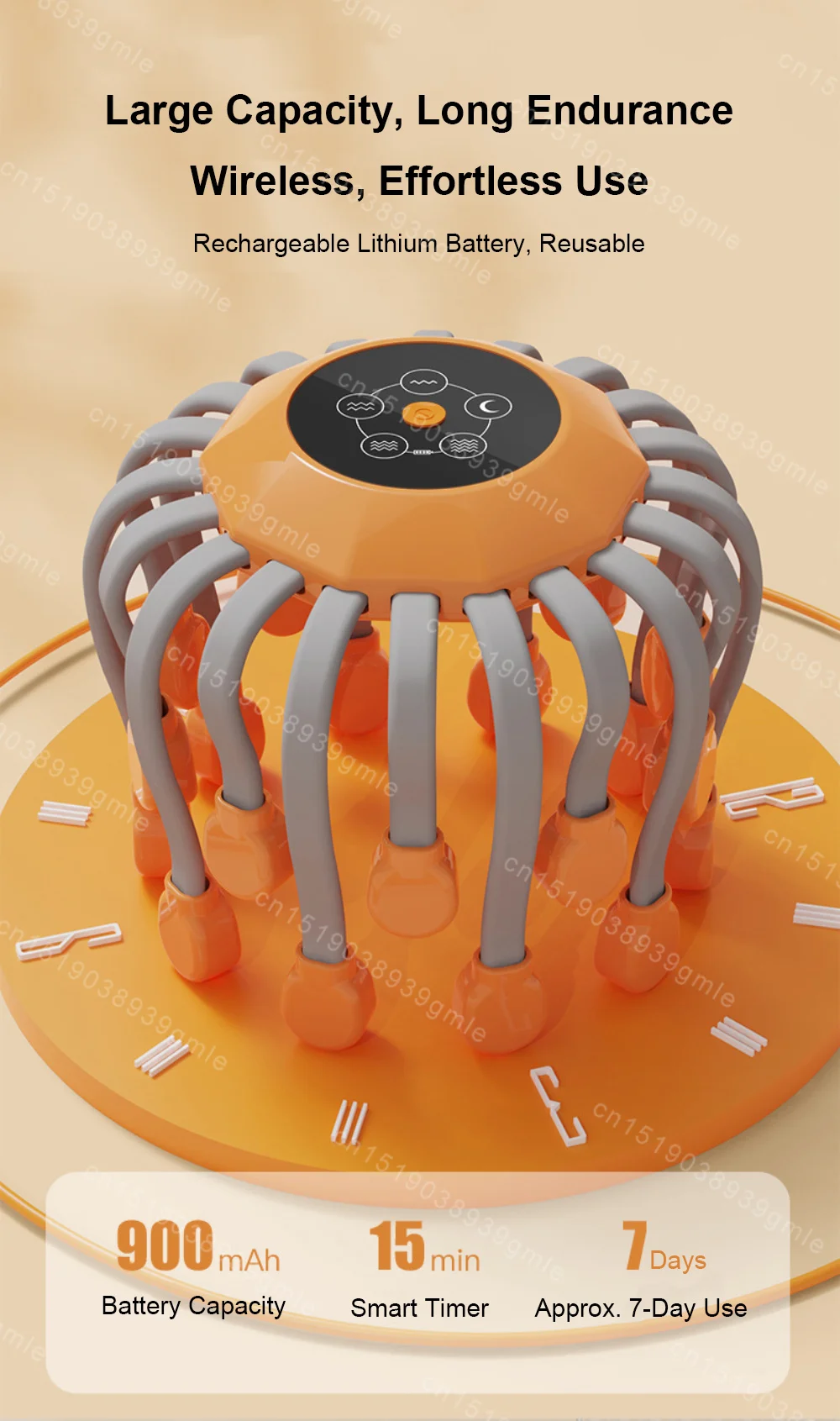 8-20 Claw Full Wrap Head Massage Machine 360 Degree Electric Point Massager Health Care Octopus Scalp Scratcher for Relaxation