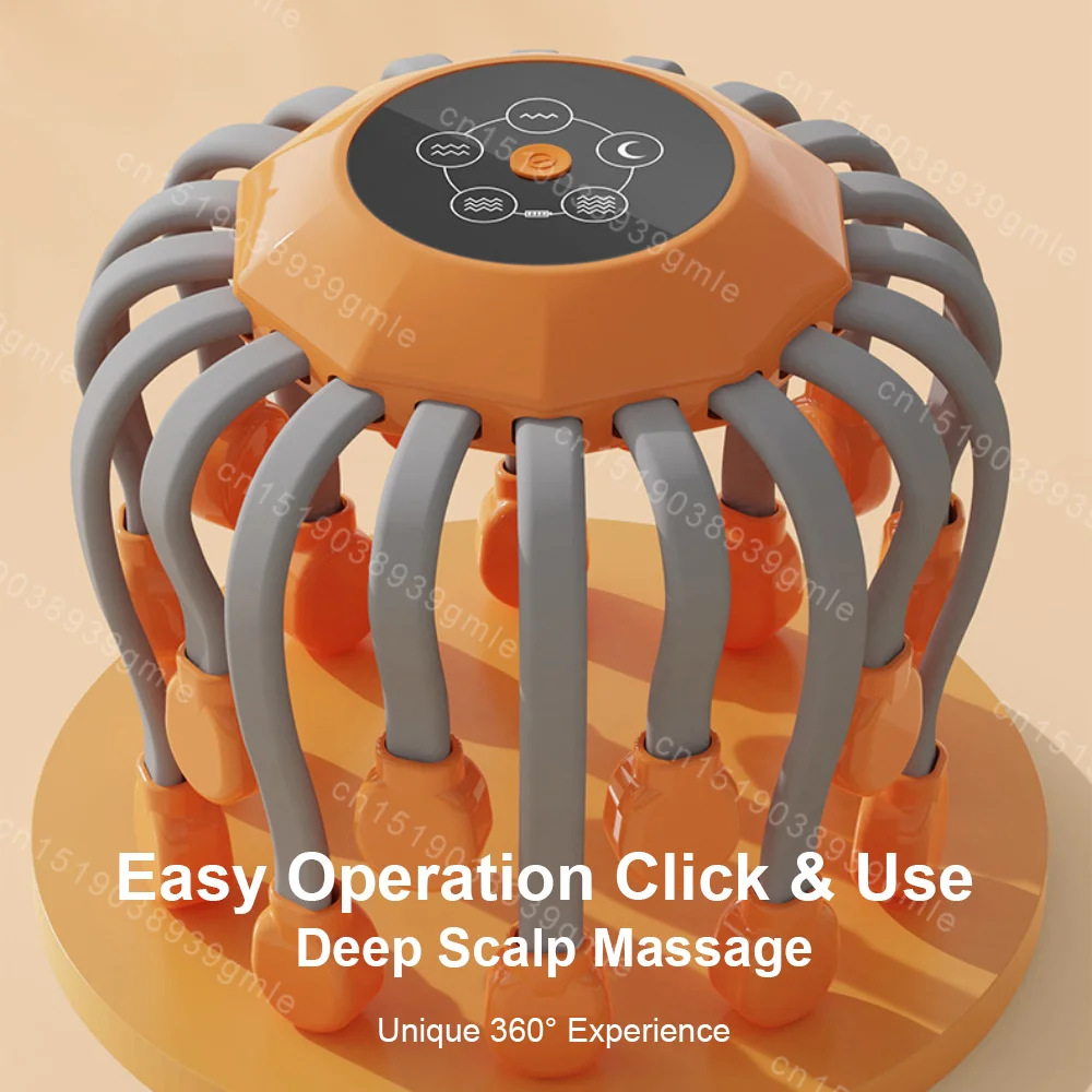8-20 Claw Full Wrap Head Massage Machine 360 Degree Electric Point Massager Health Care Octopus Scalp Scratcher for Relaxation