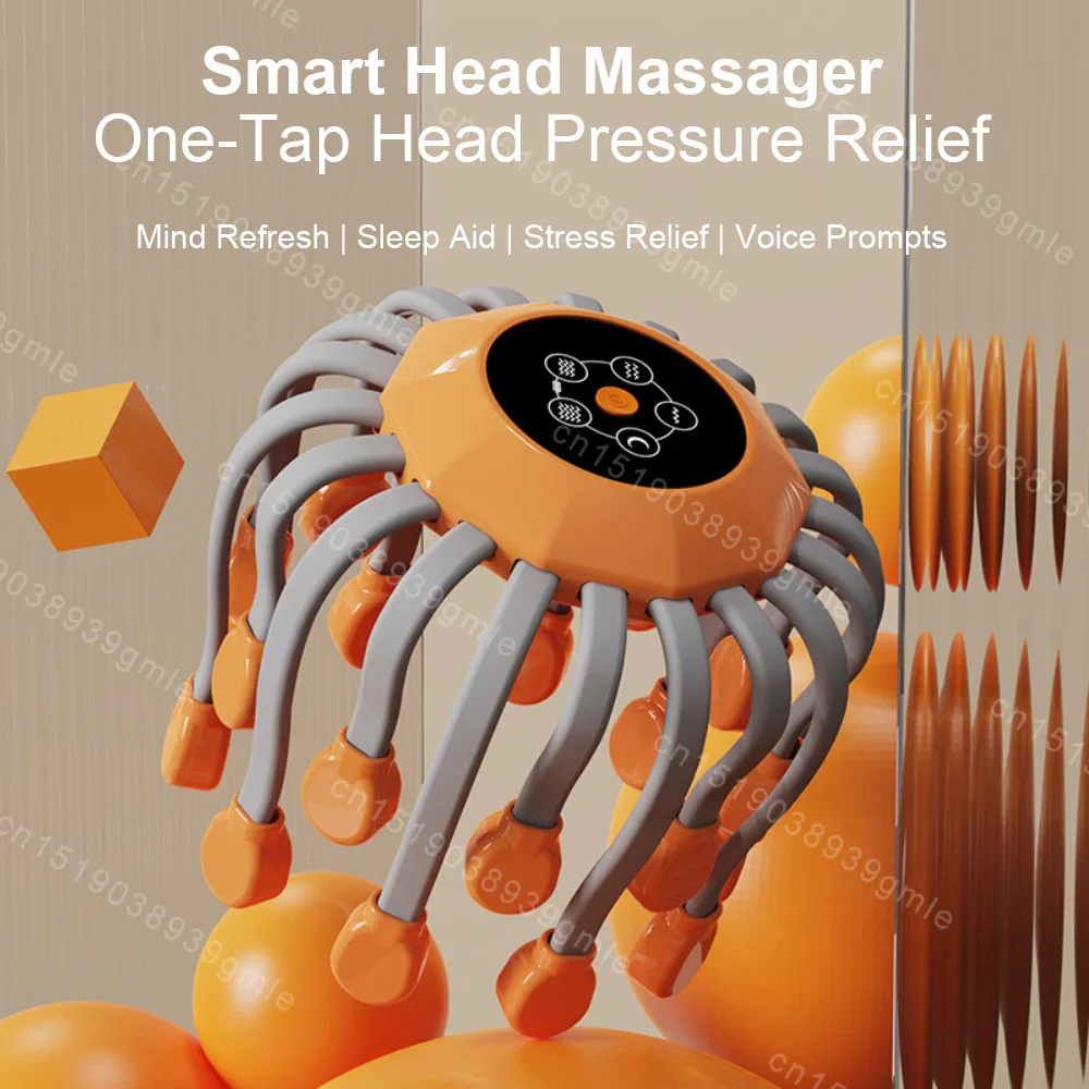8-20 Claw Full Wrap Head Massage Machine 360 Degree Electric Point Massager Health Care Octopus Scalp Scratcher for Relaxation