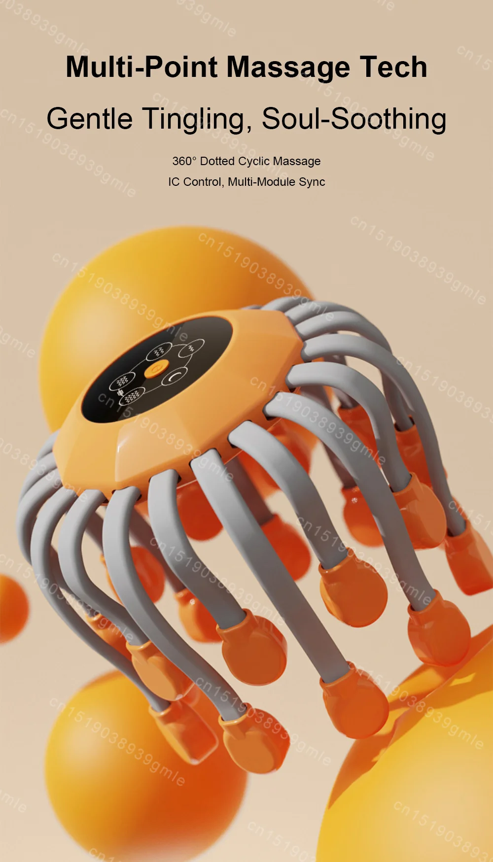 8-20 Claw Full Wrap Head Massage Machine 360 Degree Electric Point Massager Health Care Octopus Scalp Scratcher for Relaxation