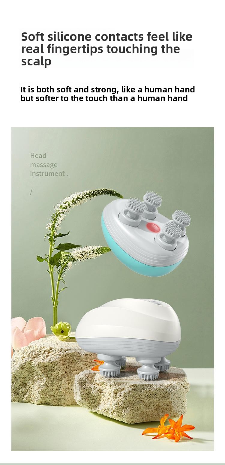 Head Massage Instrument Rechargeable Head Massager Scalp Stress Relax Body MassageWaterproof Handheld Hair Scalp massager