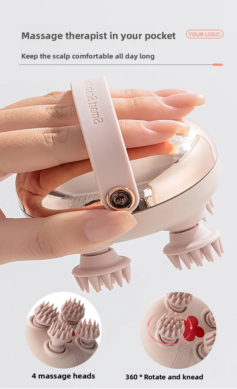 Head Massage Instrument Rechargeable Head Massager Scalp Stress Relax Body MassageWaterproof Handheld Hair Scalp massager