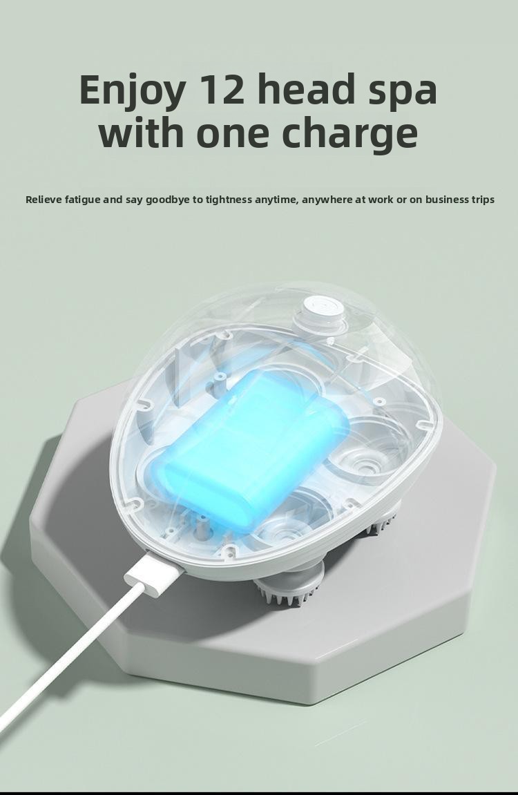 Head Massage Instrument Rechargeable Head Massager Scalp Stress Relax Body MassageWaterproof Handheld Hair Scalp massager