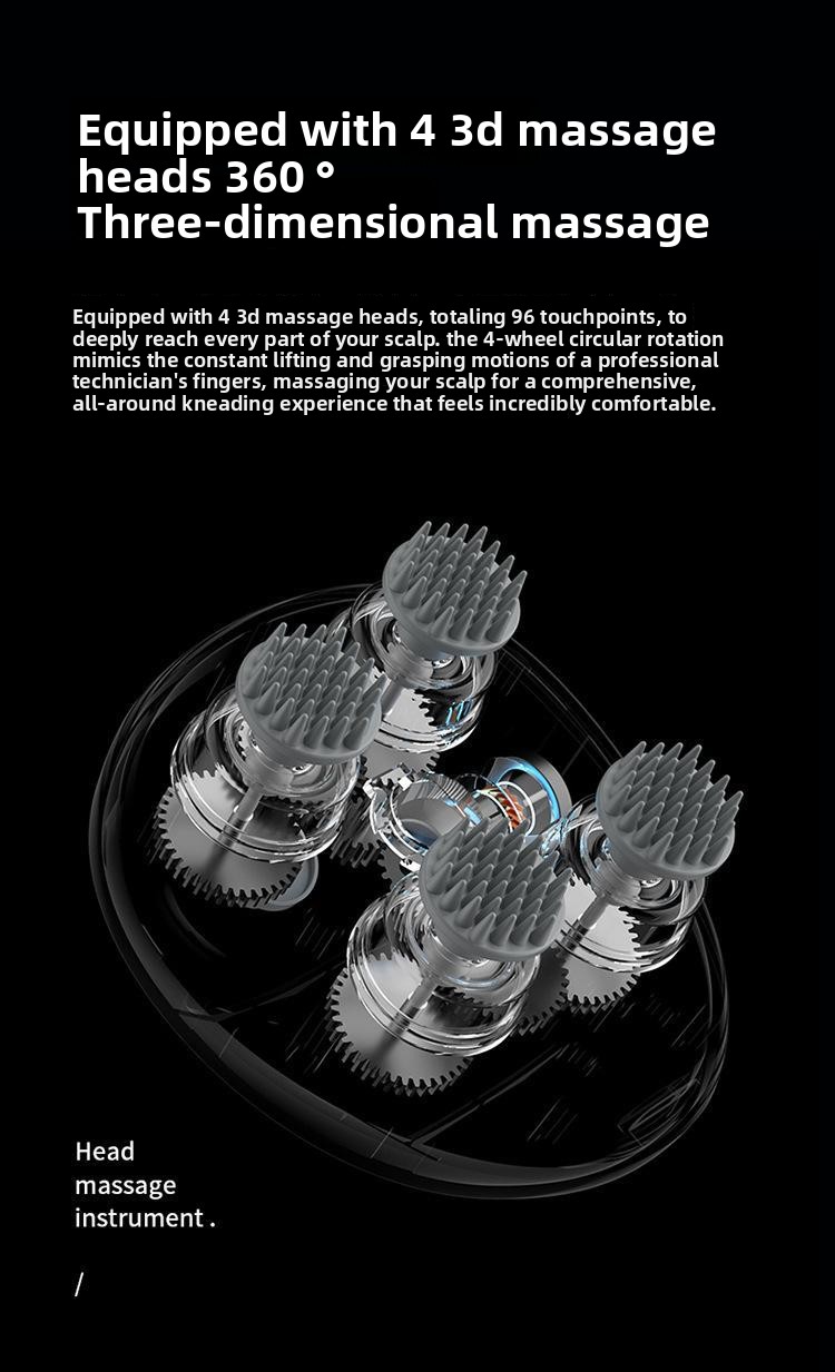 Head Massage Instrument Rechargeable Head Massager Scalp Stress Relax Body MassageWaterproof Handheld Hair Scalp massager