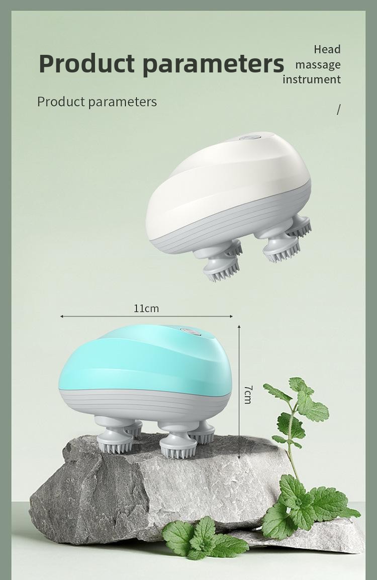 Head Massage Instrument Rechargeable Head Massager Scalp Stress Relax Body MassageWaterproof Handheld Hair Scalp massager