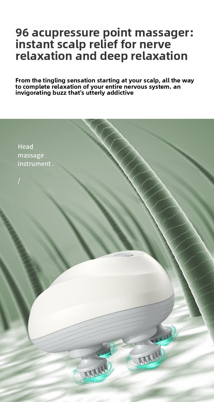 Head Massage Instrument Rechargeable Head Massager Scalp Stress Relax Body MassageWaterproof Handheld Hair Scalp massager