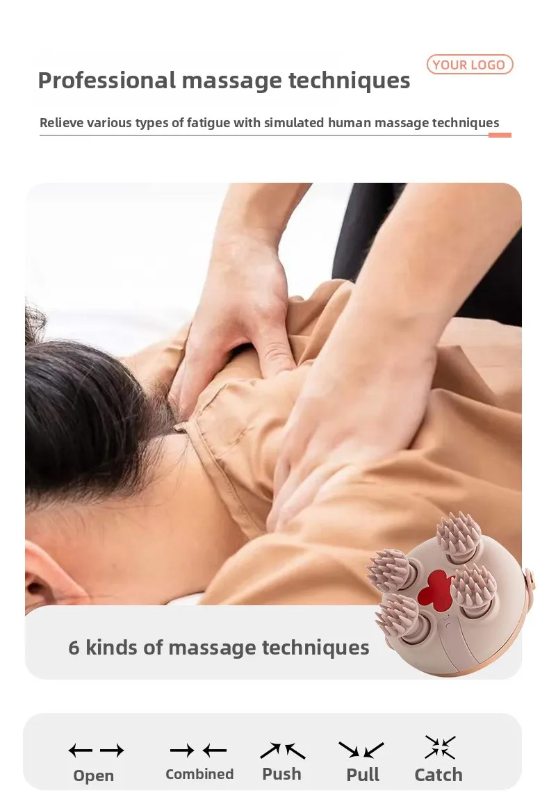 Head Massage Instrument Rechargeable Head Massager Scalp Stress Relax Body MassageWaterproof Handheld Hair Scalp massager