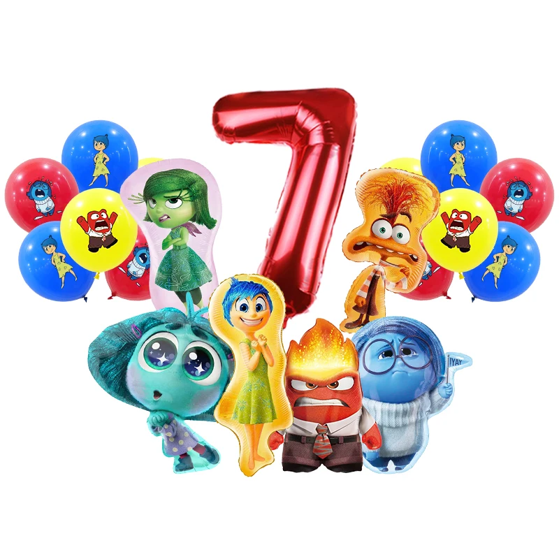Inside Out Birthday Party Decoration Latex Aluminum Film Balloon Banner Toy Gift Backdrop Disposable Tableware  Napkin