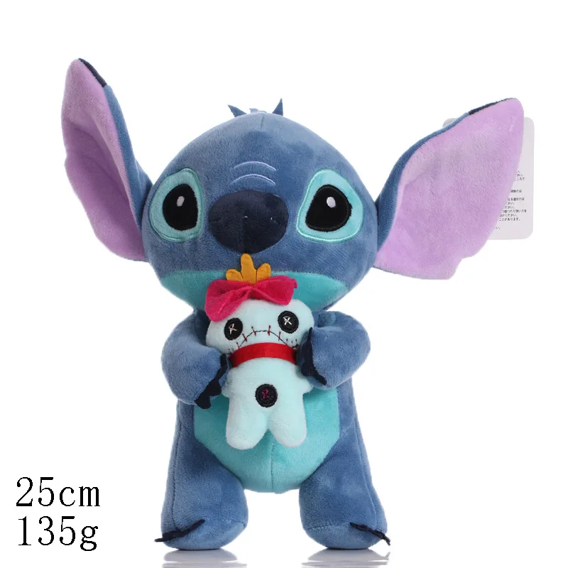 20cm Original Plush Stitch Baby Movie Cartoon Model Doll Children Action Figures Stuffed Toys Pendant Gifts