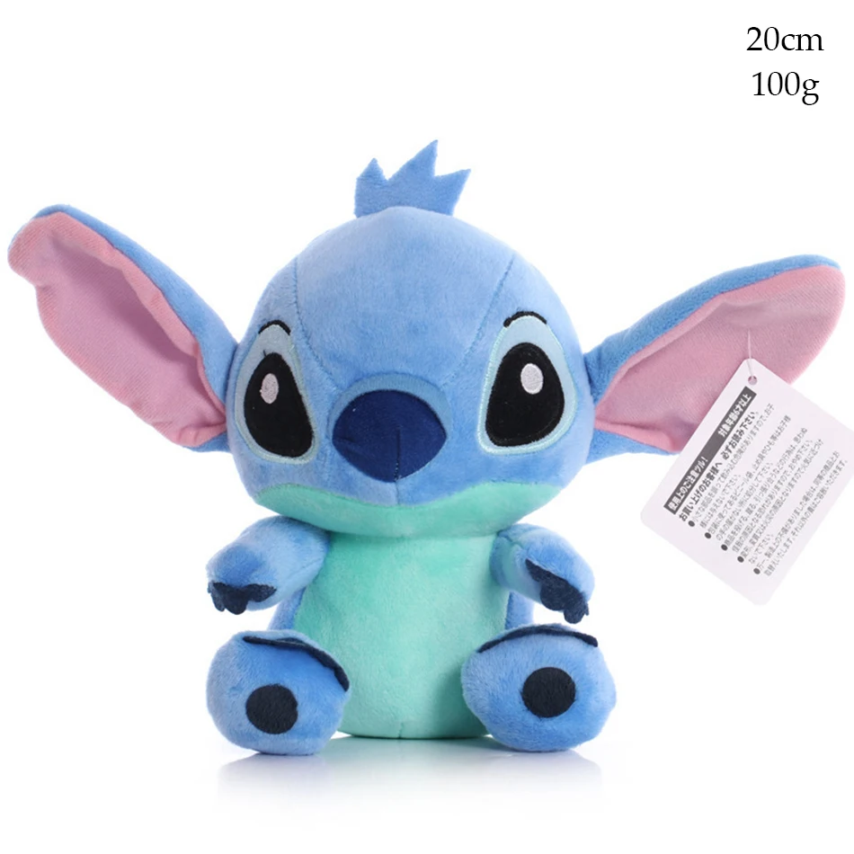 20cm Original Plush Stitch Baby Movie Cartoon Model Doll Children Action Figures Stuffed Toys Pendant Gifts