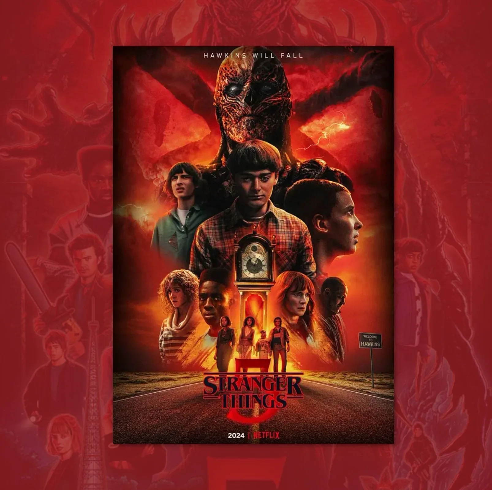 Classic Film S-Stranger T-Things 5 Frameless Canvas Core HD Poster Home Decoration Movie Peripheral Bedroom Decoration