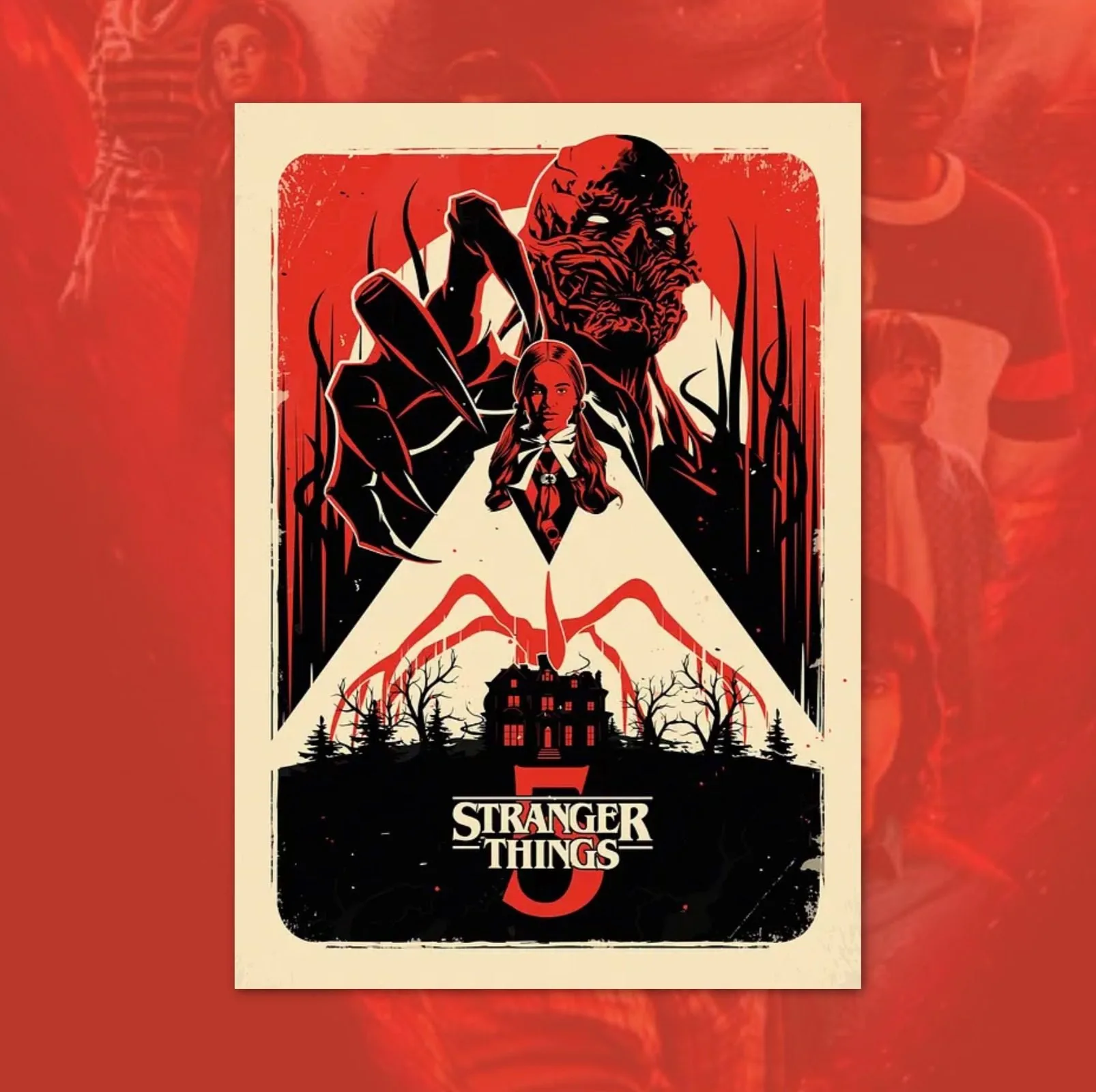 Classic Film S-Stranger T-Things 5 Frameless Canvas Core HD Poster Home Decoration Movie Peripheral Bedroom Decoration