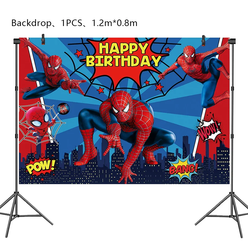 SpiderMan Birthday Party Decoration Latex Aluminum Film Balloon Plate Disposable Tableware Disposable Tableware Backdrop Cup