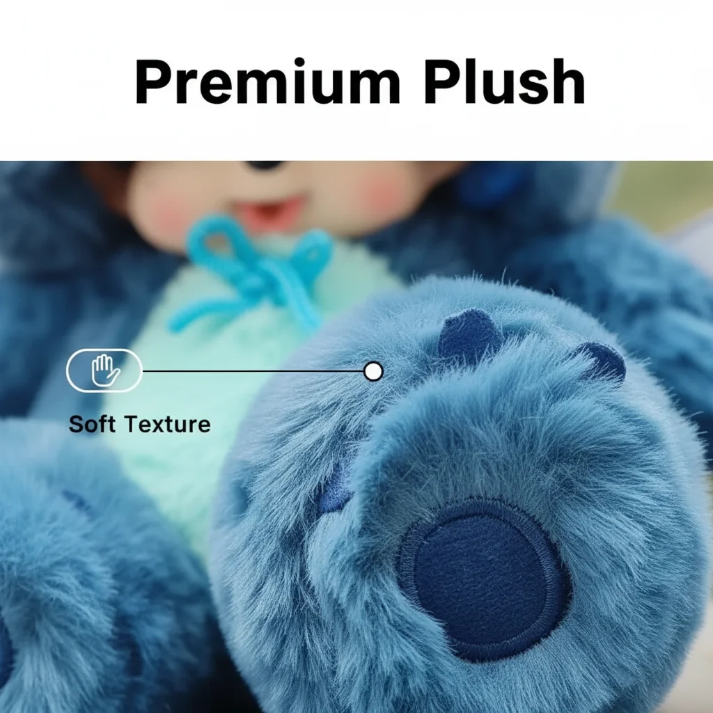 Cute Anime 20cm Monchhichis Cross-dressing Blue and Pink Stitch Plush Vinyl Toy Holiday Gift