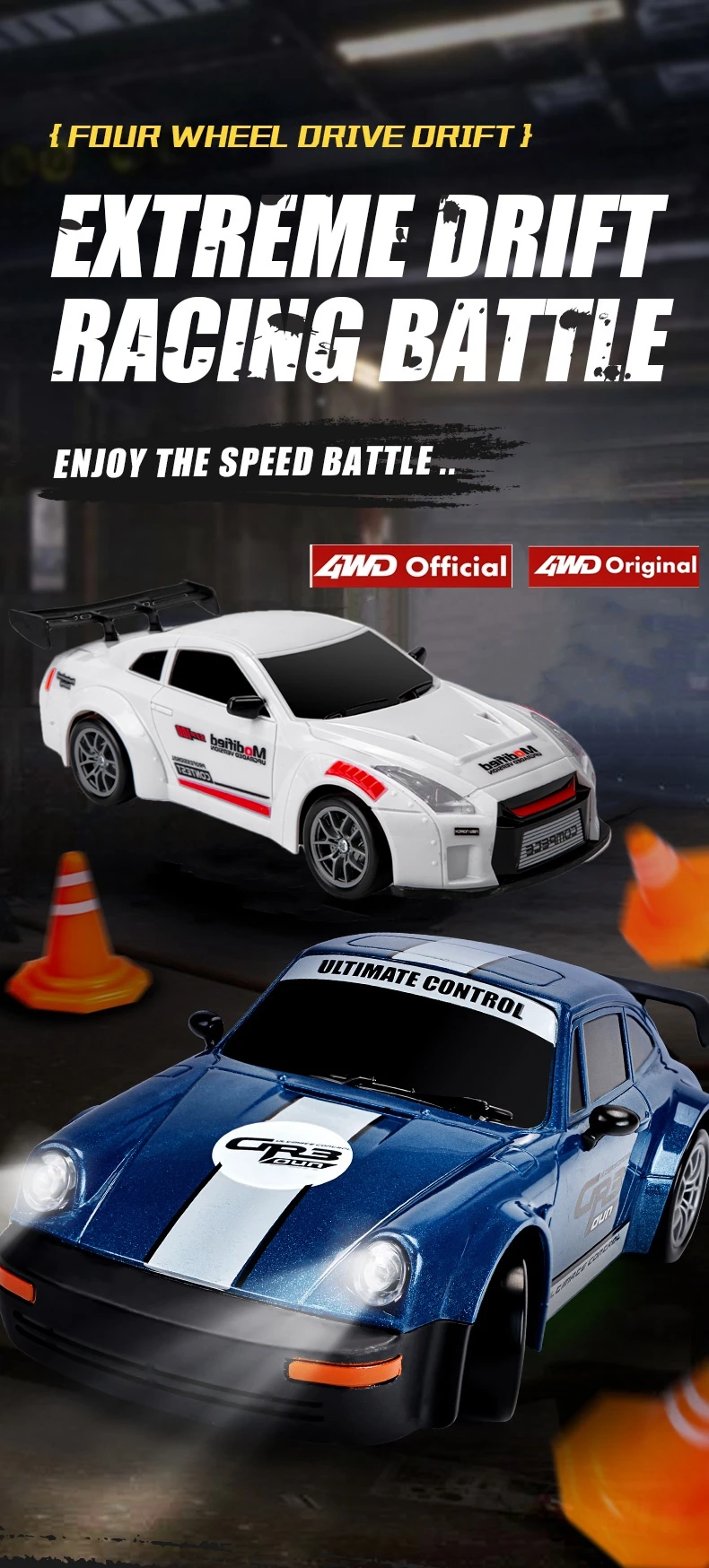 New 4WD Remote Control Drift Car Full Size 1:24 Mini Remote Control Racing Car Model 2.4G Radio High Speed RC Car Boy Toy Gift
