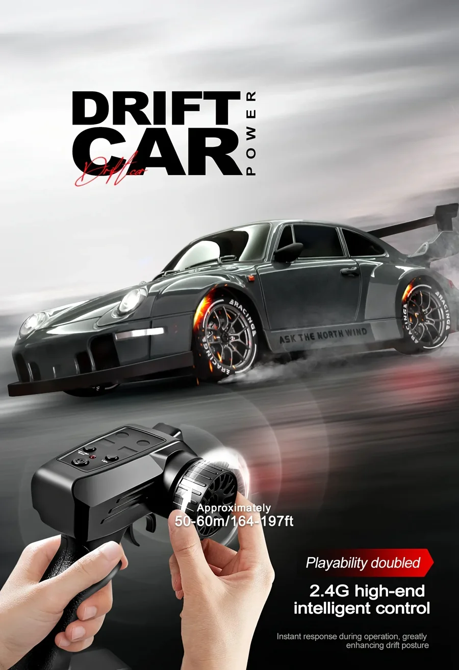 New 4WD Remote Control Drift Car Full Size 1:24 Mini Remote Control Racing Car Model 2.4G Radio High Speed RC Car Boy Toy Gift