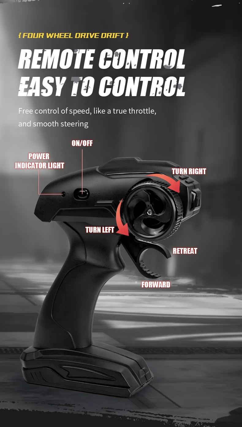 New 4WD Remote Control Drift Car Full Size 1:24 Mini Remote Control Racing Car Model 2.4G Radio High Speed RC Car Boy Toy Gift