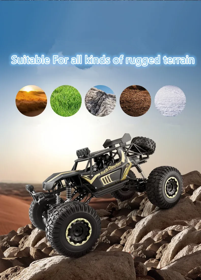 50CM 1:8 Oversized Size Metal Alloy Body 4WD RC Trucks  2.4G Radio Control Off-road 4x4 Vehicle Child Electric Car Toy for Kids