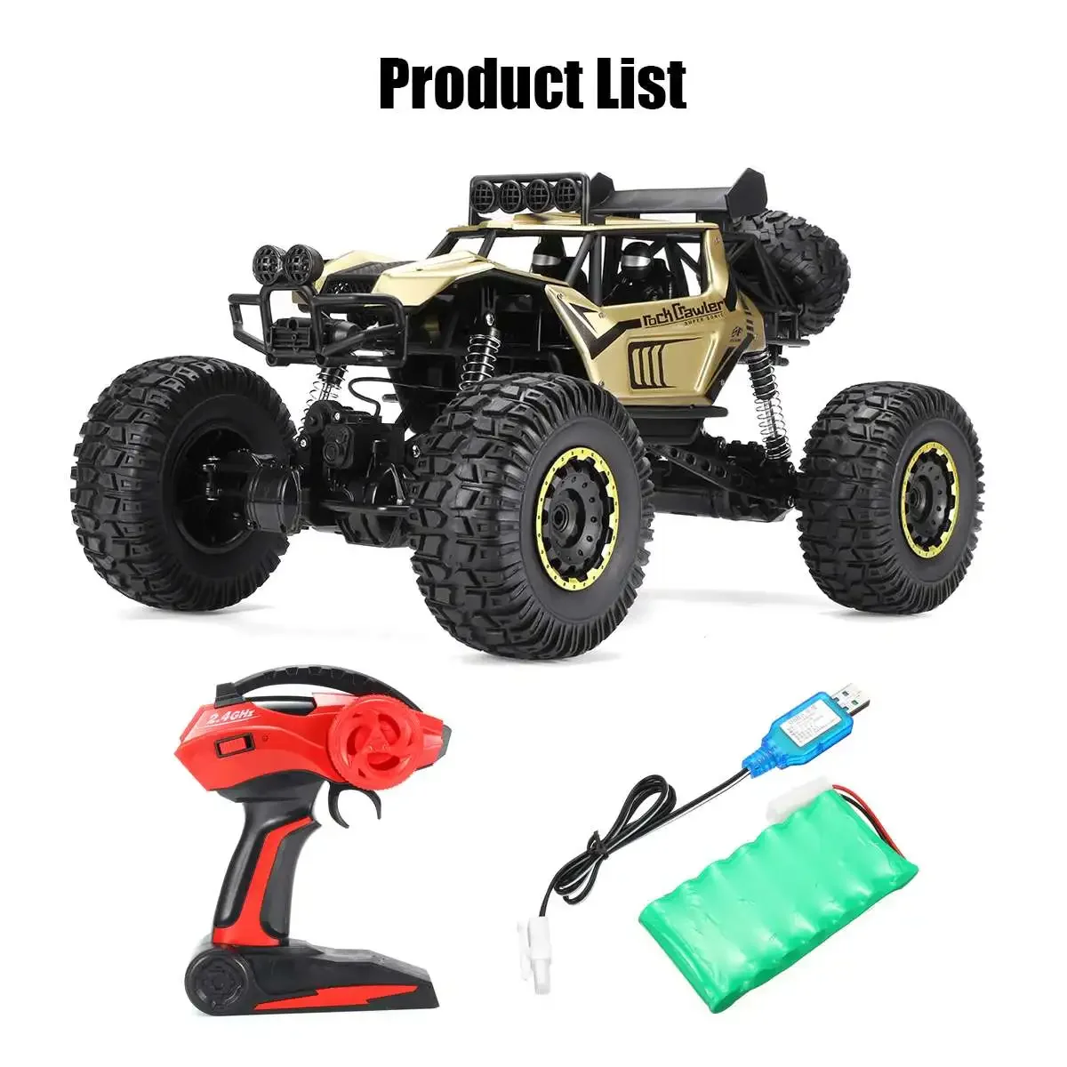 50CM 1:8 Oversized Size Metal Alloy Body 4WD RC Trucks  2.4G Radio Control Off-road 4x4 Vehicle Child Electric Car Toy for Kids